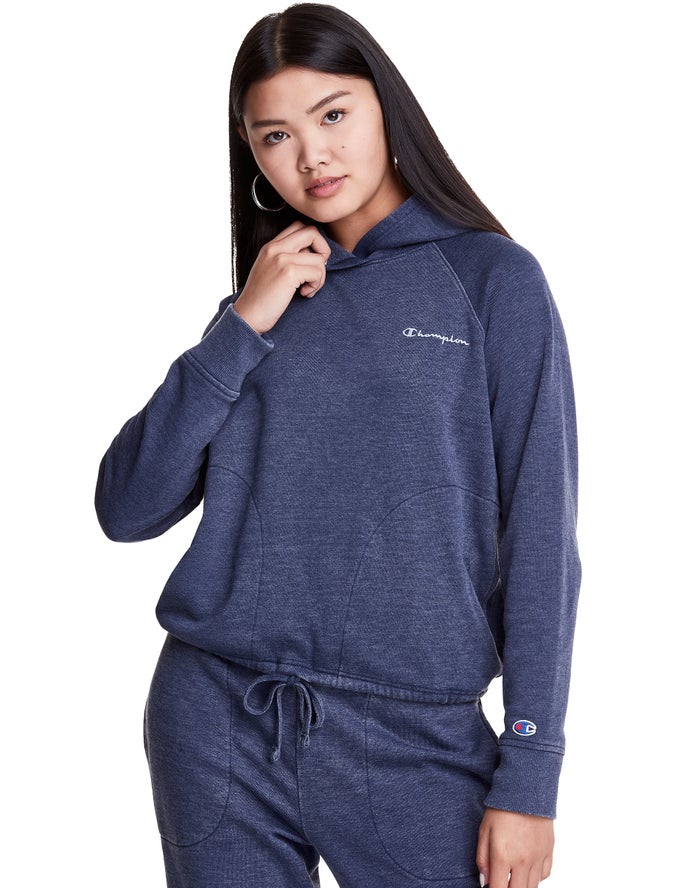 Champion Womens Hoodie NZ - Lounge Cinch Bottom Navy ( 6830-NKYJO )